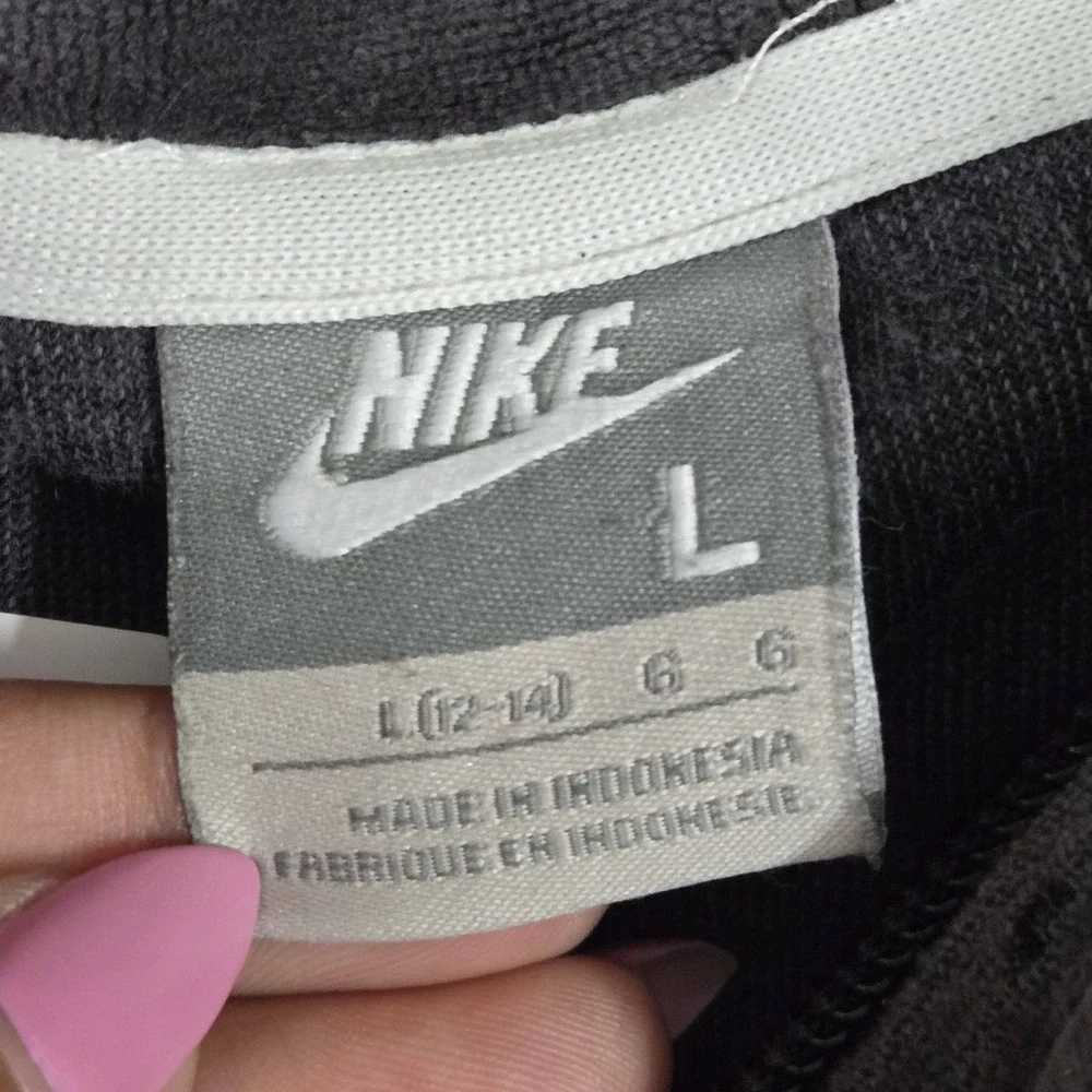 VINTAGE Nike Women Jacket L (12-14) Gray Y2K Embroidered Logo Zipper Velour READ